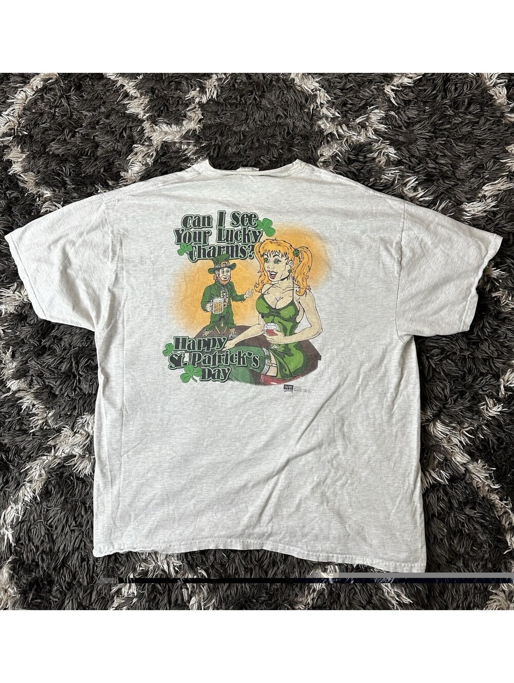 Vintage 90s St Patricks Day Lucky Charms T Shirt 2XL Hanes Beefy T Single Stitch